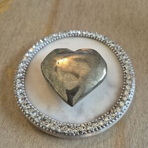 Natural Pyrite Polished Heart Palm Stone #5 New
